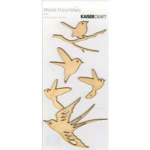  Wood Flourishes 5/Pkg Birds