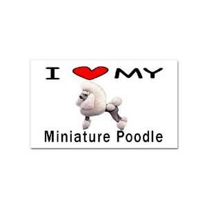  I Love My Miniature Poodle Rectangular Magnet Office 