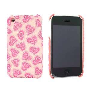  For iPhone 3Gs Hard Case Bling Pink Heart Pink & Screen 