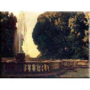 Villa Torlonia, Fountain 30x22 Streched Canvas Art by Sargent, John 