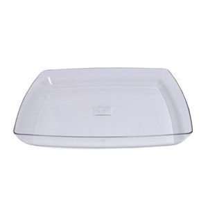  Clear Square Plastic Serving Tray 12 inch Kitchen 