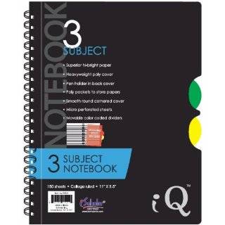 Subject Wirebound Notebook, 120 Sheets, 3 Hole Punched, Wide Rule 
