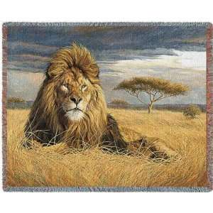  King of the Pride Lion Tapestry Afghan Throw