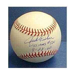 Jack Fisher Autographed Baseball 