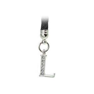   Letter L Phone Strap with Clear Gem Stones Cell Phones & Accessories