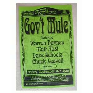  Govt Mule Handbill Poster Government Govt Everything 