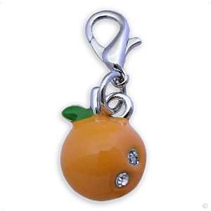  Mega Beggar Charm pendant silver  fruit Orange + strass 