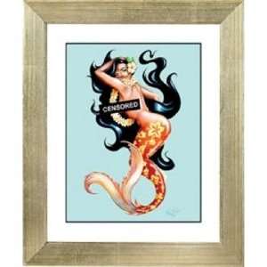 Happy As A Clam Pink Silver Frame Giclee 24 High Wall Art 