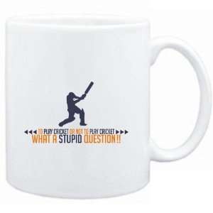 Mug White  To play Cricket or not to play Cricket, what a stupid 