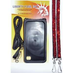 iphone 4/4s Black Case with Adjustable, Detachable Safety Neck Lanyard 