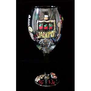   Slots Design   Hand Painted   Grande Wine   16 oz
