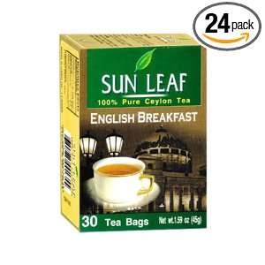 Sun Leaf English Breakfast Tea, 30 Count Tea Bags (Pack of 24)  