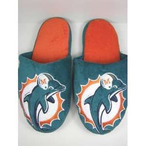  Miami Dolphins 2011 Big Logo Two Tone Hard Sole Slippers 