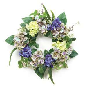   Decorative Silk Hydrangea Flower Wreaths 20   Unlit