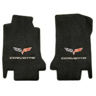 2007L 2010 Black Corvette Floor Mats with C6 Emblem and 