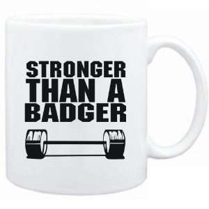    Mug White Stronger than a Badger  Animals