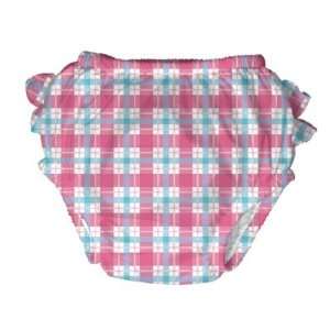  iPlay Swim Diaper Girls Pink Plaid Pattern (XL 25 30 lb 