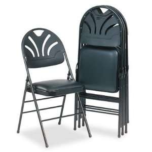   Vinyl Padded Seat Deluxe Molded Back Folding Chair CSC36 875KNB4 Home