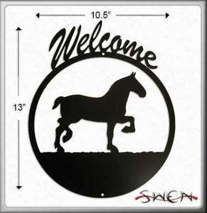 DRAFT HORSE Black Metal Welcome Sign ~NEW~  