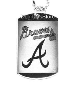 ATLANTA BRAVES   BASEBALL Dog Tag MLB Necklace + Chain  