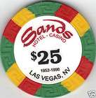Sands Hotel Las Vegas $25 Retro Remake of Famous Logo Casino Chip