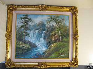 Danford oil on canvas painting Waterfall Landscape.  