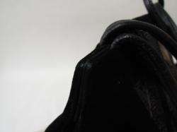   Black Genuine Suede Leather Shoulder Evening Bag Purse Pochette  