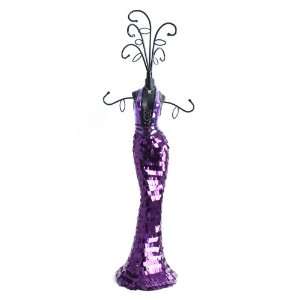   Purple Dress Jewellery Mannequin Display Holder Stand