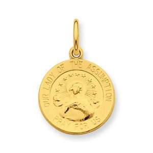   Silver & 24k Gold  Plated Our Lady Of The Assumption Medal Jewelry