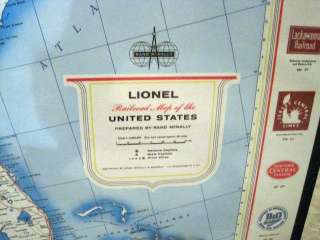Vintage Lionel Train Route Map United States Laminated  