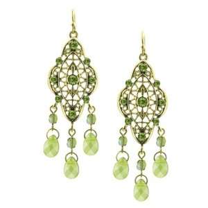  Olivia Green Dangle Earrings in Brass Jewelry