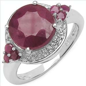  4.80 ct. t.w. Glass Filled Ruby and White Topaz Ring in 
