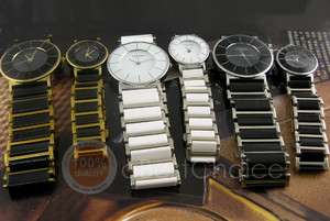   Vogue Ceramic Steel Band Quartz Wrist Watch Mens Lady HOT SALE  