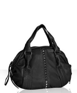 BCBGMAXAZRIA black studded lambskin medium satchel   