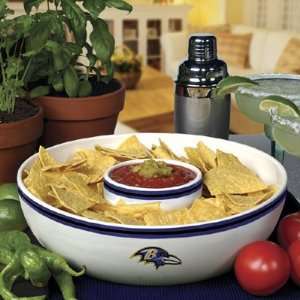 BALTIMORE RAVENS Ceramic CHIP And DIP SET (Serving Plate 13 x 4) by 