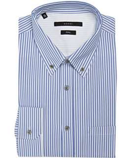 blue check striped cotton Michael spread collar dress shirt