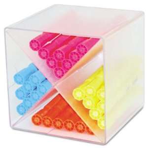  Desk Cube w/X Dividers   Clear Plastic, 6 x 6 x 6(sold in 