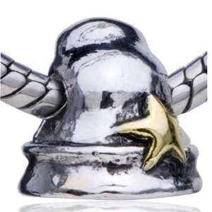 Christmas Gifts Pandora Style Bead Star Bell European Charm Bead Fits 