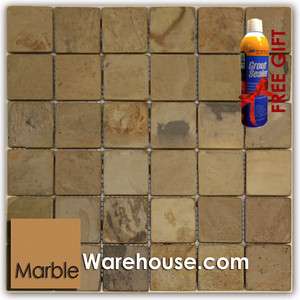 12X12 AUTUMN TUMBLED Slate Tile & Stone Mosaic Sheet for Flooring 