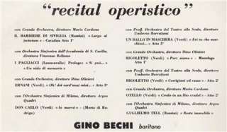 Gino Bechi   Recital Operistico   EMI Odeon  QALP 10087  