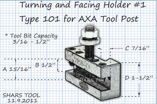   AXA #1 Tool Post Turning Facing Holder 100 250 101 250 111  