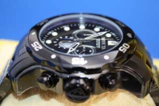 Mens Invicta 0076 Pro Diver Scuba Black Combat Chronograph Stainless 
