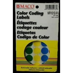  Maco Round Color Coding Label 3/4 ASSORTED Everything 