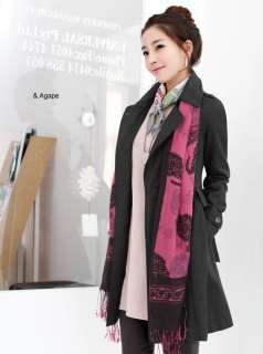 T1839 Temperament Double Breasted Lady Slim Waist Trench Coat  