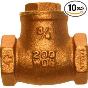   10AVI Brass Swing Check Valve with Threaded End, 3/4 Inch IP, 10 Pack