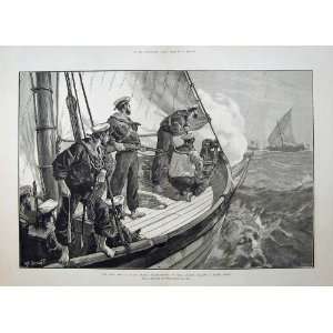  1881 African Slave Trade H.M.S London Ship Dhow Men Art 