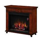 Classic Flame Strasburg Electric Fireplace w/ Casters Vintage Cherry