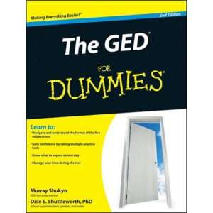 NEW The GED for Dummies   Shukyn, Murray/ Shuttleworth,  