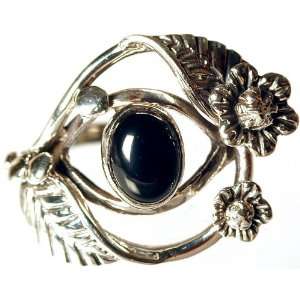  Black Onyx Vegetative Ring   Sterling Silver Everything 