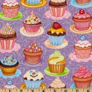  44 Wide Sugar Rush The WorksCupcakes Lavender Fabric By 